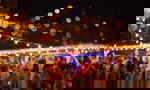 Young travellers at beach party