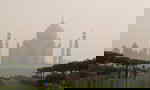 The Taj Mahal and surrounding gardens