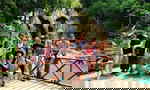 Group travellers at Kuang si waterfall in laos
