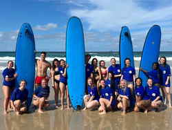 Group tour on surfing lesson in Australia