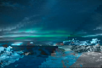 Northern Lights over Iceland at night