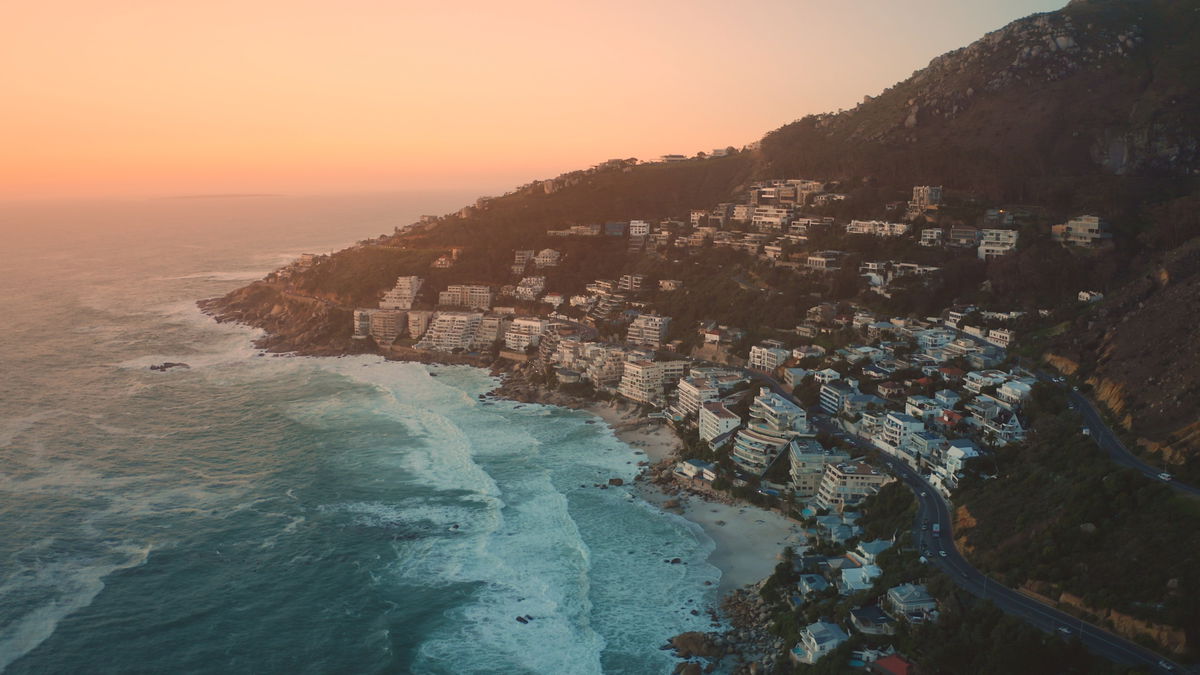 Skyline of South Africa at sunset
