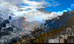 Traveller trekking mountain in Nepal