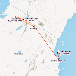 Tanzania & Zanzibar Adventure Map