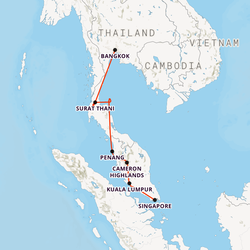 Thailand, Malaysia & Singapore Adventure Map